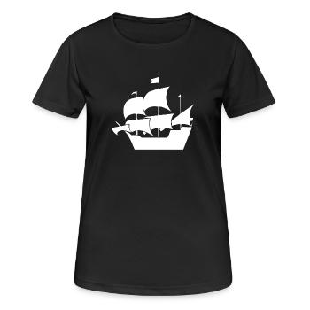 Segeln - Frauen T-Shirt atmungsaktiv - Schwarz - Vorne - AI Model Female 172 light (172cm)