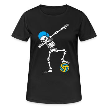 Skeleton Spike Volleyball Halloween - Frauen T-Shirt atmungsaktiv - Schwarz - Vorne - AI Model Female 172 light (172cm)