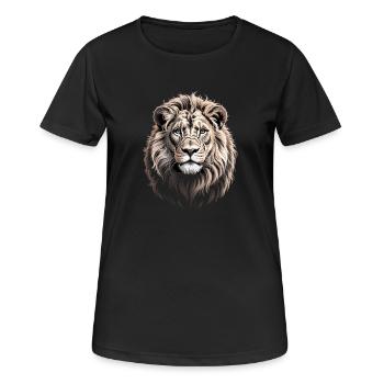 Tête de lion - T-shirt respirant Femme - noir - Devant - AI Model Female 172 light (172cm)