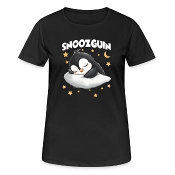 Snoozguin Penguin Sleepyheads Late Riser - Women's Breathable T-Shirt - black - Front - AI Model Female 172 light (172cm)