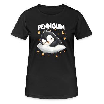 Pennguin Penguin Sleepyheads Late Riser Cuddle - Women's Breathable T-Shirt - black - Front - AI Model Female 172 light (172cm)