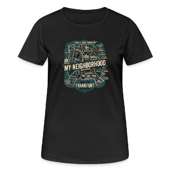 Frankfurt Liebe - Frauen T-Shirt atmungsaktiv - Schwarz - Vorne - AI Model Female 172 light (172cm)