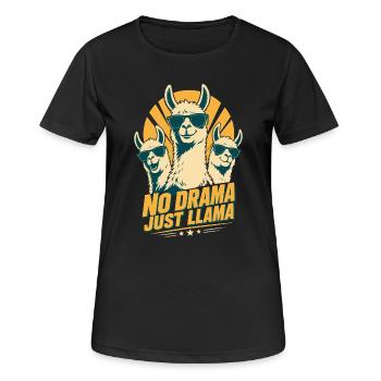 No Prob Llama Horror Retro Design - Frauen T-Shirt atmungsaktiv - Schwarz - Vorne - AI Model Female 172 light (172cm)