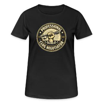Constipation Professional | Pipe cleaning - Women's Breathable T-Shirt - black - Front - AI Model Female 172 light (172cm)