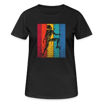 Boulderer Boulder Bouldern - Frauen T-Shirt atmungsaktiv - Schwarz - Vorne - AI Model Female 172 light (172cm)