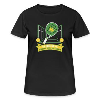 Innerlich immer Bandera — Padel 2026 - Frauen T-Shirt atmungsaktiv - Schwarz - Vorne - AI Model Female 172 light (172cm)