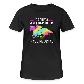 Courses de chevaux - T-shirt respirant Femme - noir - Devant - AI Model Female 172 light (172cm)
