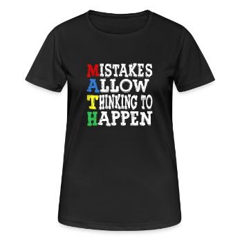 Les erreurs permettent à la réflexion - T-shirt respirant Femme - noir - Devant - AI Model Female 172 light (172cm)