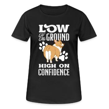 Kurze Beine, Große Einstellung, Corgi - Frauen T-Shirt atmungsaktiv - Schwarz - Vorne - AI Model Female 172 light (172cm)