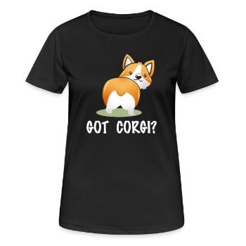 Got Corgi? Frecher Corgi-Po Spruch - Frauen T-Shirt atmungsaktiv - Schwarz - Vorne - AI Model Female 172 light (172cm)