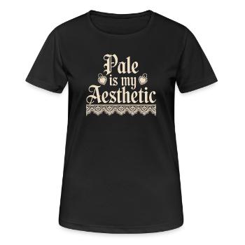 Typographie esthétique en dentelle pâle - T-shirt respirant Femme - noir - Devant - AI Model Female 172 light (172cm)