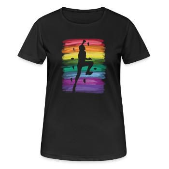 Boulderer Boulder Bouldern - Frauen T-Shirt atmungsaktiv - Schwarz - Vorne - AI Model Female 172 light (172cm)