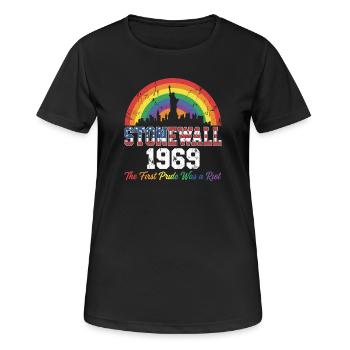 Pride Month LGBT – Stonewall 1969 - Frauen T-Shirt atmungsaktiv - Schwarz - Vorne - AI Model Female 172 light (172cm)