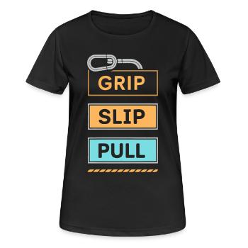 Grip Slip Pull en Pastel - T-shirt respirant Femme - noir - Devant - AI Model Female 172 light (172cm)