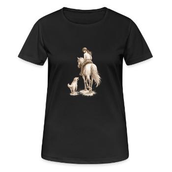 side by side - Women's Breathable T-Shirt - black - Front - AI Model Female 172 light (172cm)