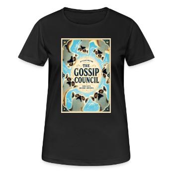 Le Conseil des Potins : Cercle des Chiens Vintage - T-shirt respirant Femme - noir - Devant - AI Model Female 172 light (172cm)