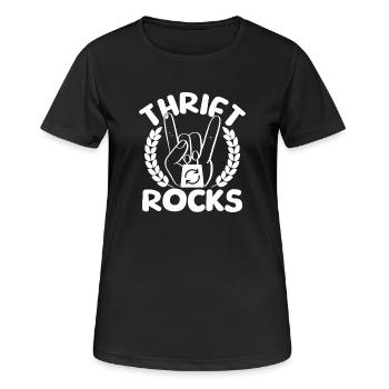 Magasin d’occasion Les roches d’occasion adorent la friperie - T-shirt respirant Femme - noir - Devant - AI Model Female 172 light (172cm)