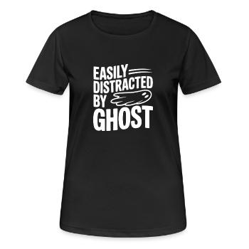 Leicht vom Geist abgelenkt - Frauen T-Shirt atmungsaktiv - Schwarz - Vorne - AI Model Female 172 light (172cm)