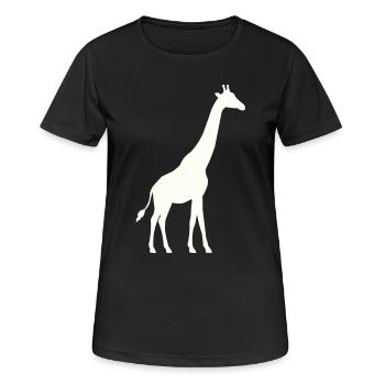 Silhouette de girafe - T-shirt respirant Femme - noir - Devant - AI Model Female 172 light (172cm)