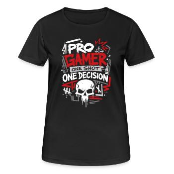 Aim Focus Destroy Gamer - Frauen T-Shirt atmungsaktiv - Schwarz - Vorne - AI Model Female 172 light (172cm)