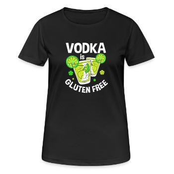 Glutenfrei - Frauen T-Shirt atmungsaktiv - Schwarz - Vorne - AI Model Female 172 light (172cm)