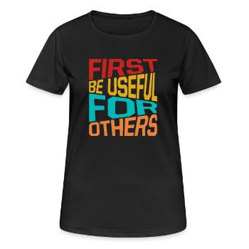 Citation d’un travailleur social d’abord : être utile aux autres - T-shirt respirant Femme - noir - Devant - AI Model Female 172 light (172cm)