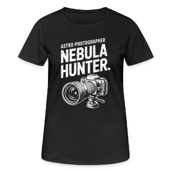 Nebula Hunter Astro Photographer Tee - Women's Breathable T-Shirt - black - Front - AI Model Female 172 light (172cm)