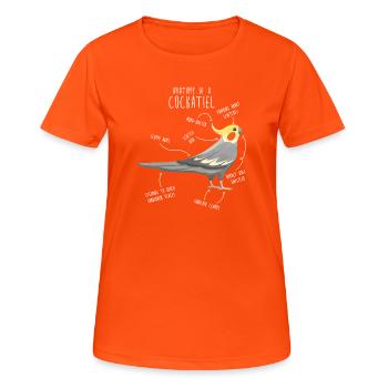 Cockatiel Anatomy - Women's Breathable T-Shirt - neon orange - Front - AI Model Female 172 dark (172cm)