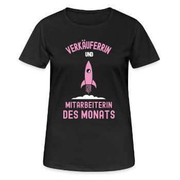 Beste Verkäuferin Mitarbeiterin des Monats Verkauf - Frauen T-Shirt atmungsaktiv - Schwarz - Vorne - AI Model Female 172 light (172cm)
