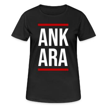 Ankara Fettblocktypografie - Frauen T-Shirt atmungsaktiv - Schwarz - Vorne - AI Model Female 172 light (172cm)