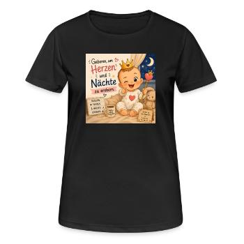 Geboren um Herzen zu Erobern - Frauen T-Shirt atmungsaktiv - Schwarz - Vorne - AI Model Female 172 light (172cm)