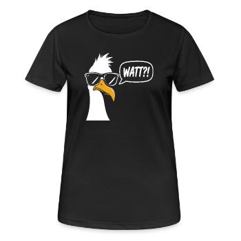 Sonnenbrillen Möwe mit Watt?! - Frauen T-Shirt atmungsaktiv - Schwarz - Vorne - AI Model Female 172 light (172cm)