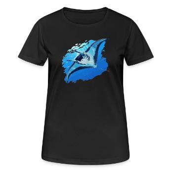 Raies Manta Raies - T-shirt respirant Femme - noir - Devant - AI Model Female 172 light (172cm)