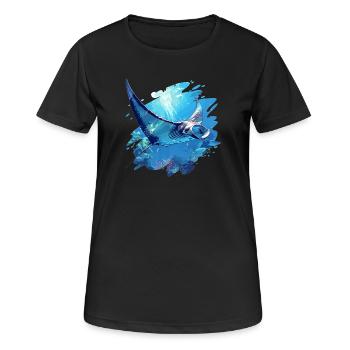 Raies Manta Raies - T-shirt respirant Femme - noir - Devant - AI Model Female 172 light (172cm)