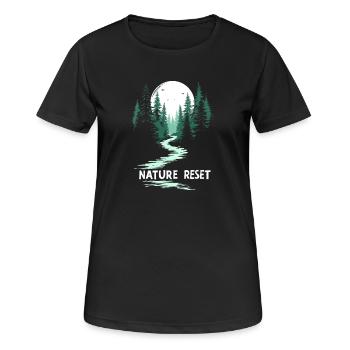 Errer lentement Marcher lentement Forêt - T-shirt respirant Femme - noir - Devant - AI Model Female 172 light (172cm)