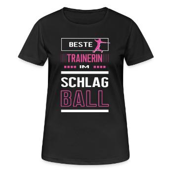 Beste Schlagball Trainerin Schlagballtrainerin - Frauen T-Shirt atmungsaktiv - Schwarz - Vorne - AI Model Female 172 light (172cm)