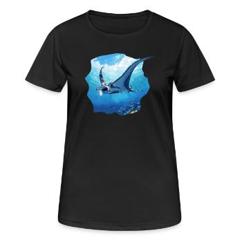 Raies Manta Raies - T-shirt respirant Femme - noir - Devant - AI Model Female 172 light (172cm)