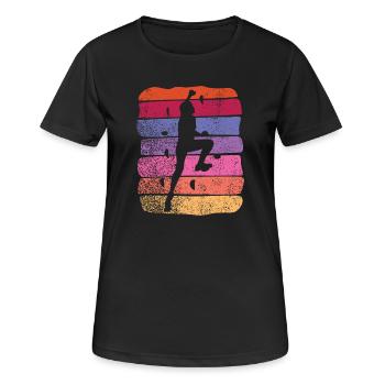 Boulderer Boulder Bouldern - Frauen T-Shirt atmungsaktiv - Schwarz - Vorne - AI Model Female 172 light (172cm)