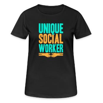 Social Worker Quote Unique Social Work - Frauen T-Shirt atmungsaktiv - Schwarz - Vorne - AI Model Female 172 light (172cm)