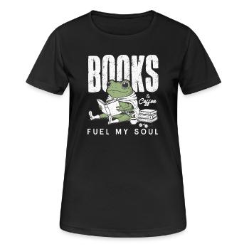 Bookworm & Coffee Bookworm Bookworm Book - Women's Breathable T-Shirt - black - Front - AI Model Female 172 light (172cm)