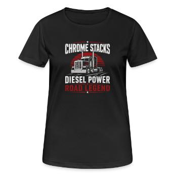 Chauffeur routier Chauffeur de camion Transport diesel - T-shirt respirant Femme - noir - Devant - AI Model Female 172 light (172cm)