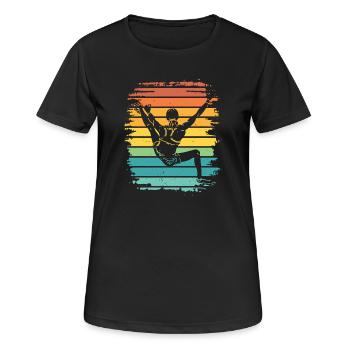 Boulderer Boulder Bouldern - Frauen T-Shirt atmungsaktiv - Schwarz - Vorne - AI Model Female 172 light (172cm)