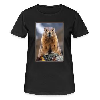 Marmottes Marmotte - T-shirt respirant Femme - noir - Devant - AI Model Female 172 light (172cm)