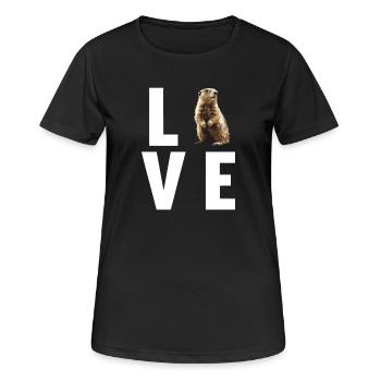 Marmottes Marmotte - T-shirt respirant Femme - noir - Devant - AI Model Female 172 light (172cm)