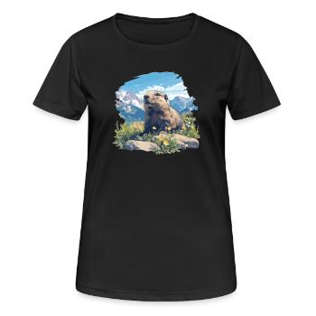 Marmots Groundhog - Women's Breathable T-Shirt - black - Front - AI Model Female 172 light (172cm)