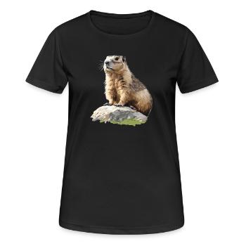 Marmottes Marmotte - T-shirt respirant Femme - noir - Devant - AI Model Female 172 light (172cm)