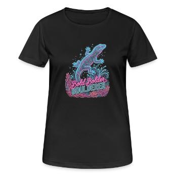 Bouldering Bold Bolder Boulderer - T-shirt respirant Femme - noir - Devant - AI Model Female 172 light (172cm)