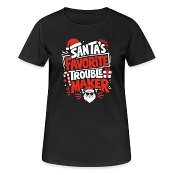 Le fauteur de troubles préféré du Père Noël - T-shirt respirant Femme - noir - Devant - AI Model Female 172 light (172cm)