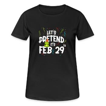 Schalttag-Froschparty - Frauen T-Shirt atmungsaktiv - Schwarz - Vorne - AI Model Female 172 light (172cm)