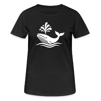 Wal - Frauen T-Shirt atmungsaktiv - Schwarz - Vorne - AI Model Female 172 light (172cm)
